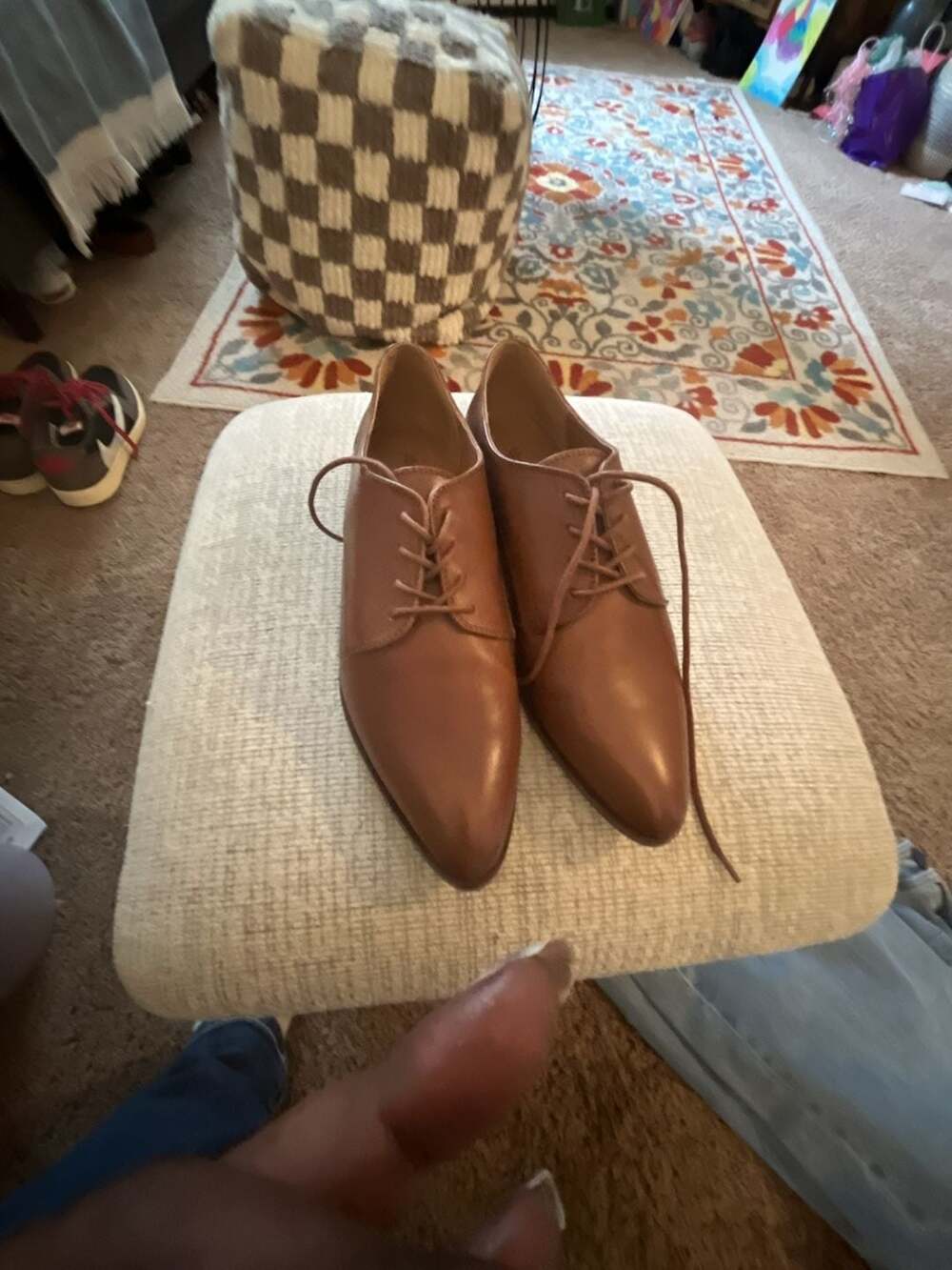 FRYE Women's Brown Leather Oxford Lace-Up Shoes